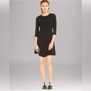 SANDRO Requiem Open Back Mini Dress - Black w/ gold zipper